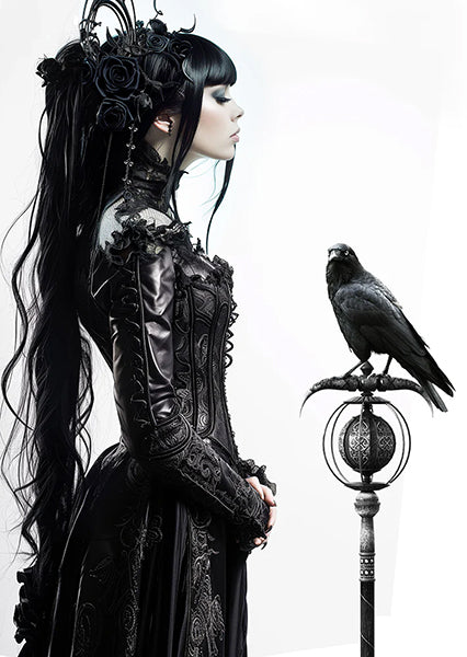 Gothic Girl With Raven I